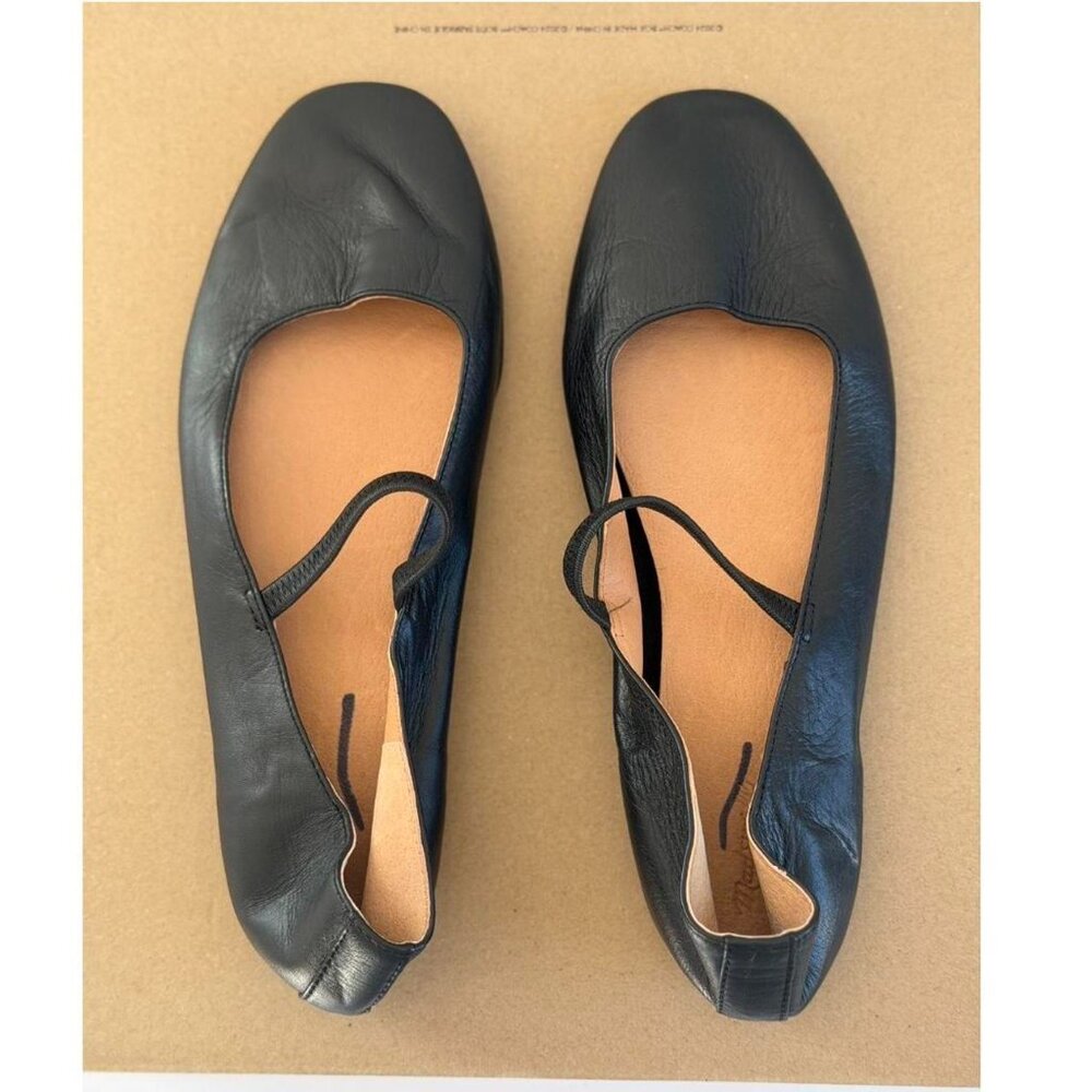 Madewell The Greta Ballet Flat in True Black, Size 8 - Picture 4 of 12